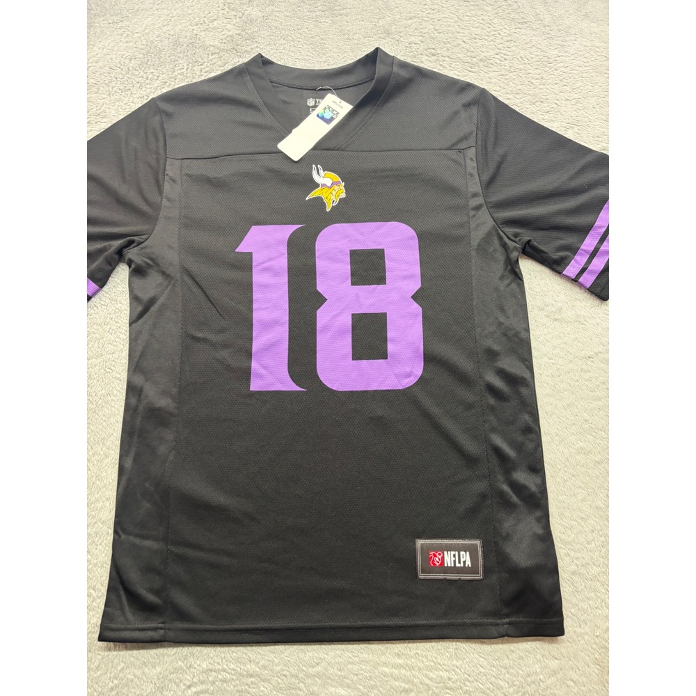 NFL Justin Jefferson 18 Minnesota Vikings Alternate Jersey Black Men's Small‎